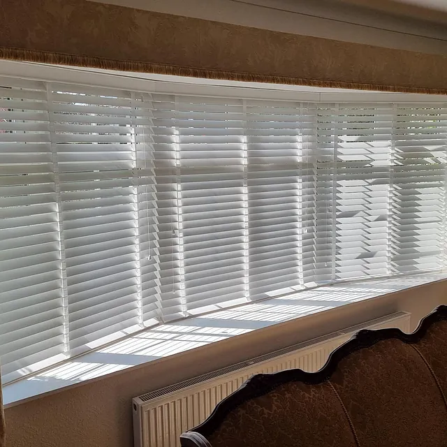 Blinds in a bay window