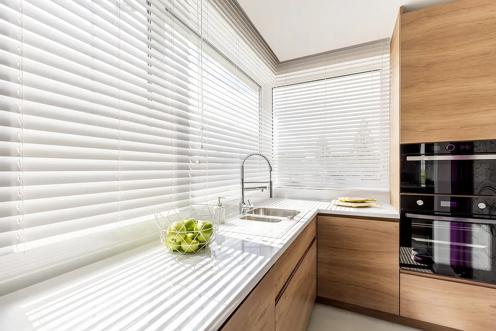 High-quality blinds installed in a kitchen