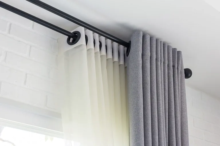 close up image of curtain rails